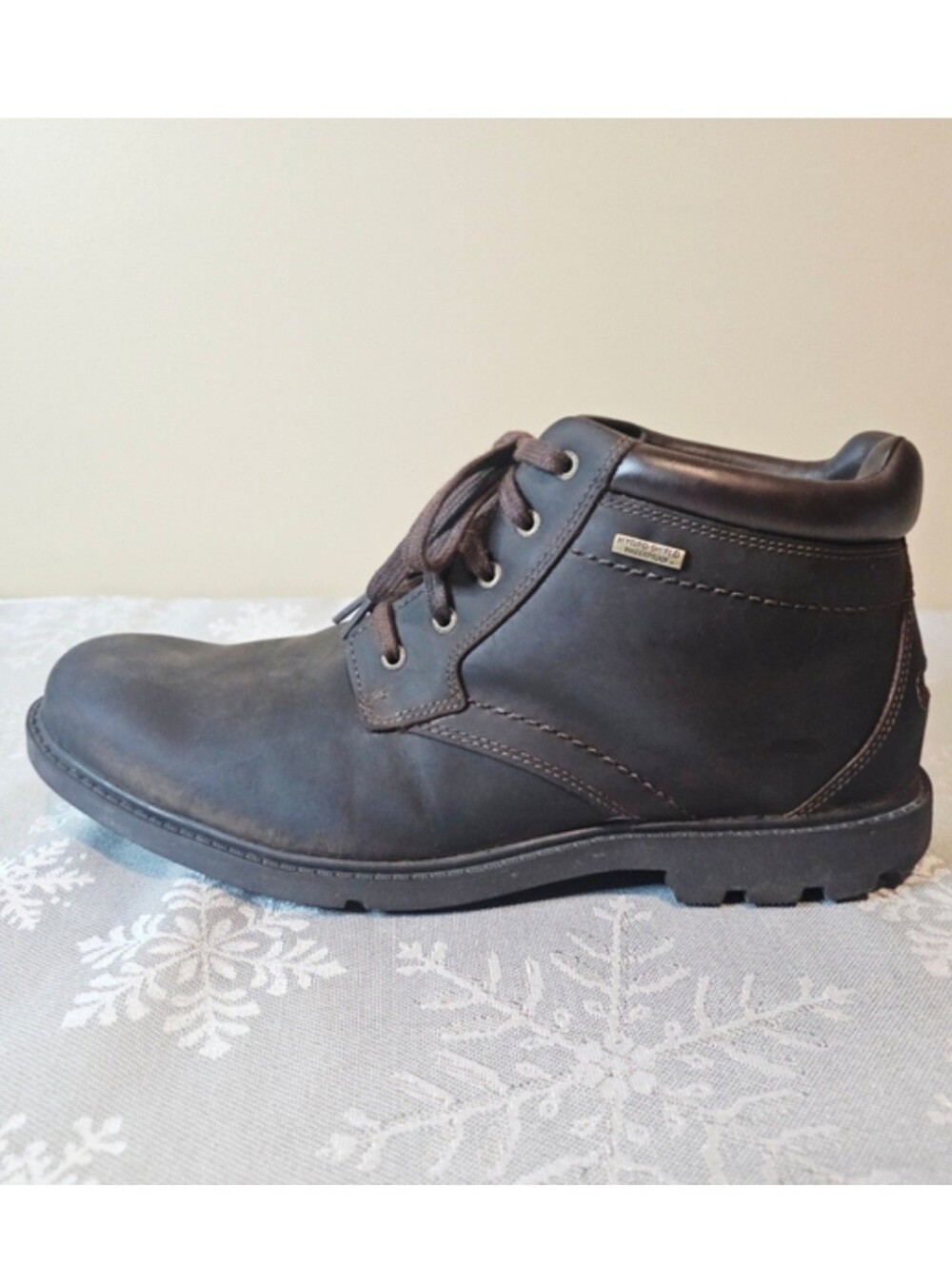Rockport Men's Leather Chukka Boots Brown Sz 12W A13715 Storm Surge Waterproof